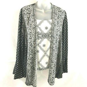 Figuerca & Flower Women's 2 in 1 Bell Sleeve Top S